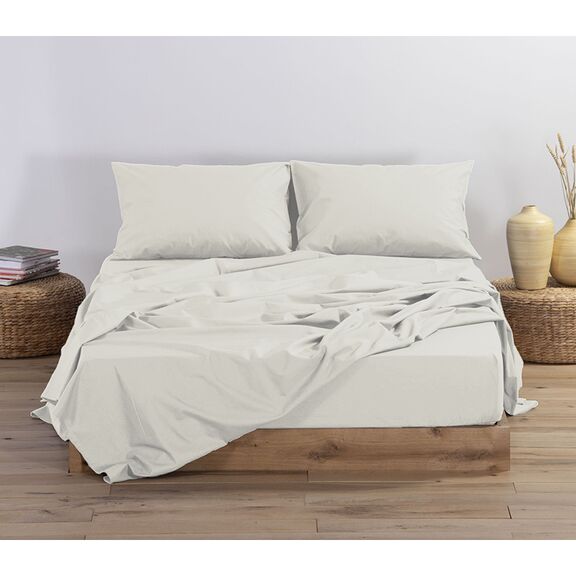 Σεντόνι Υπέρδιπλο Μεμονωμένο 240x270 nef-nef basic 1211-ecru 100% Βαμβάκι Πενιέ 144tc