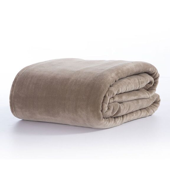 Κουβέρτα fleece Υπέρδιπλη 220x240 nef-nef cosy beige 100% polyester