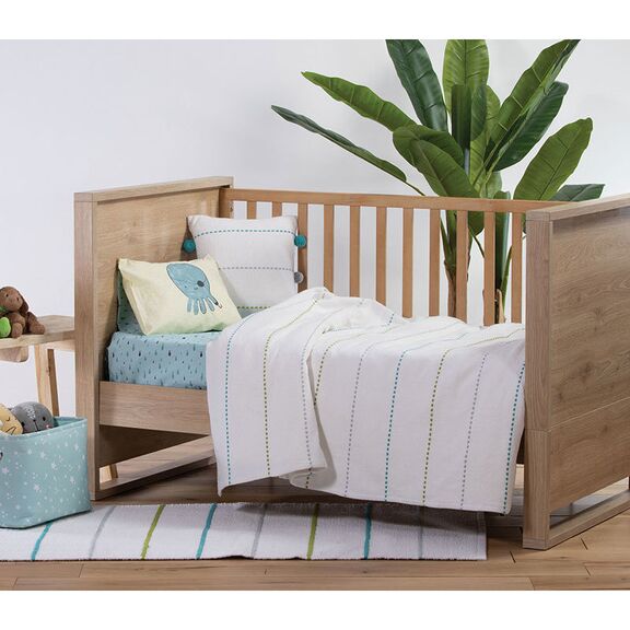 Βρεφική Κουβέρτα Κούνιας 110x150 nef-nef life line aqua/lime 100% Βαμβάκι