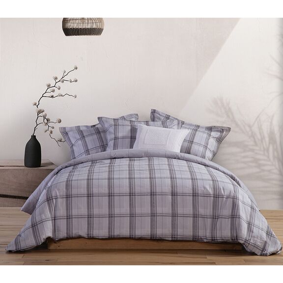 Σετ Παπλωματοθήκη Υπέρδιπλη 3τμχ 240x230 nef-nef premium collection caldor grey 100% Πενιέ Βαμβακερό