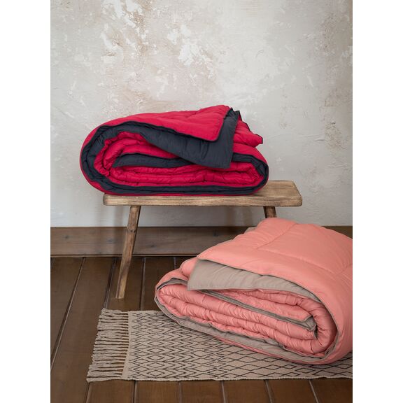 Πάπλωμα Μονό 160x240 Abalone - Ruby red / Black