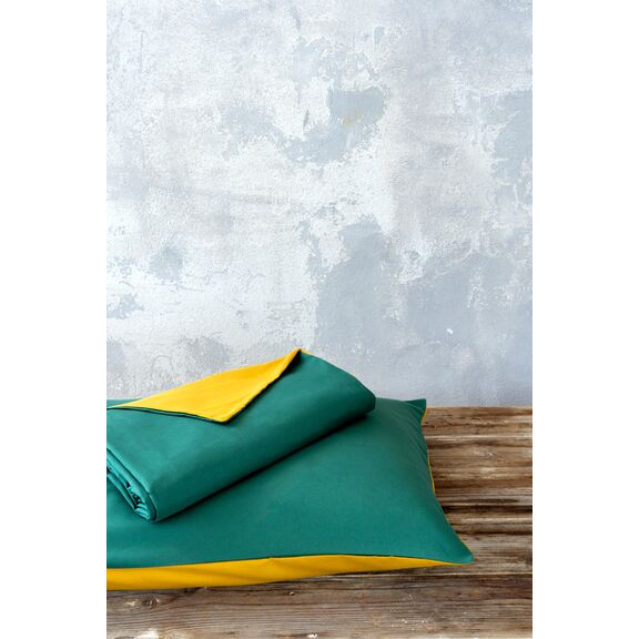 Σετ Παπλωματοθήκη Μονή Abalone - Green / Mustard Beige