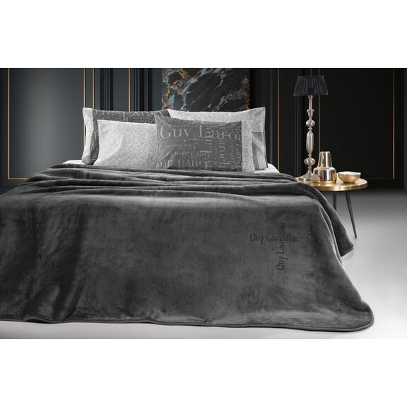 Κουβέρτα Logo Anthracite 160x220 guy Laroche  100% Polyester
