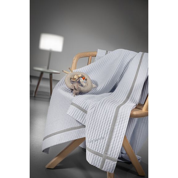 Βρεφική Κουβέρτα Πικέ Mood L.blue 110x140 guy Laroche  100% Cotton