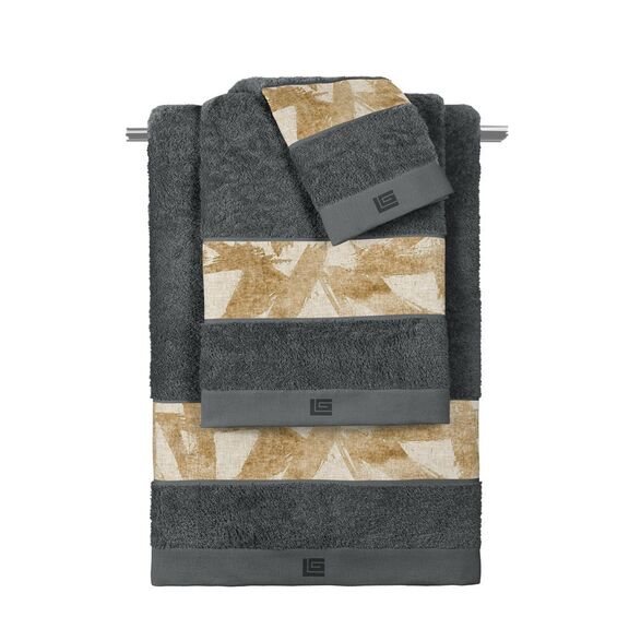Σετ 3τμχ. Πετσέτες Μπάνιου Finesse Anthracite-Golden guy Laroche  100% Cotton 500 Gr/m 2