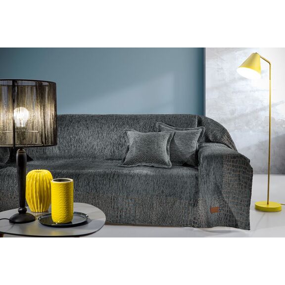 Ριχτάρι Πολυθρόνας Envy Titanium 170x150 guy Laroche Anthracite 50% Cotton -50% Chenille