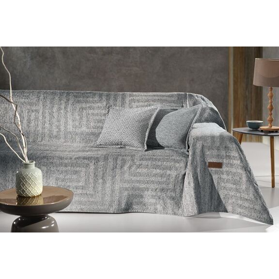 Ριχτάρι Aberon Silver 1θέσιος 180x150 guy Laroche Grey 65% Chenille / 25% Cotton -15% Polyester