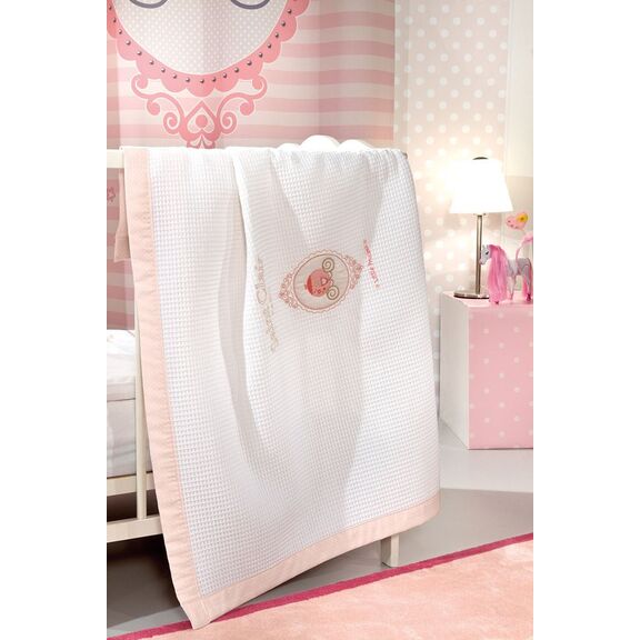 Βρεφική Κουβέρτα Corona Πικέ 110x150 Saint Clair Pink 100% Βαμβάκι