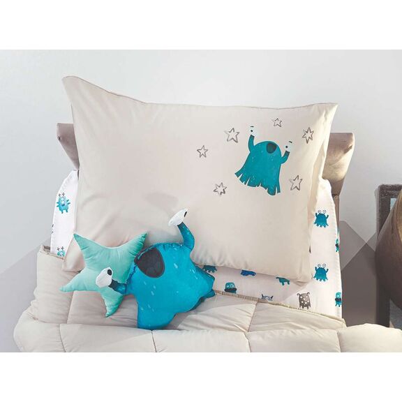 Διακοσμητική Μαξιλαροθήκη Monsters Blue 50x70 Saint Clair Mixed 100% Polyester