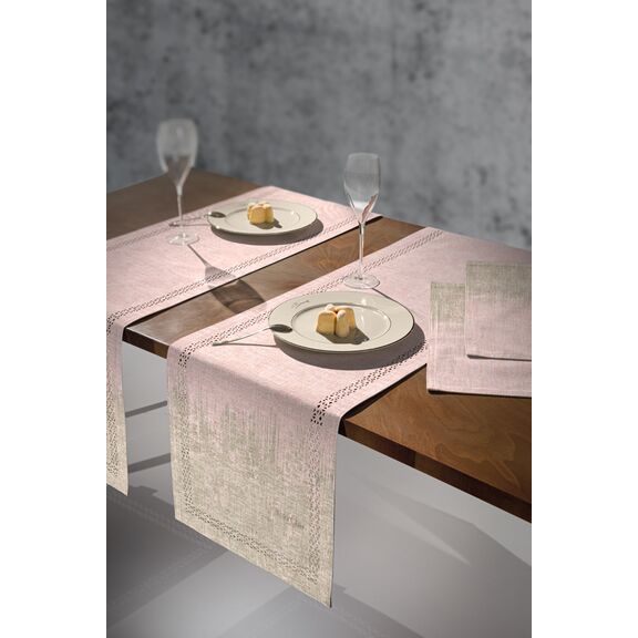 Τραβέρσα 2040 Pink Beige Laser cut 40x160 Saint Clair  100% Πολυεστερα