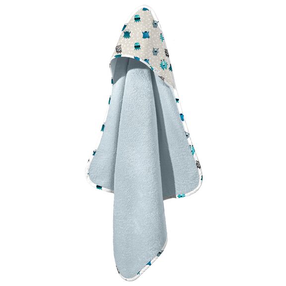 Βρεφικό Μπουρνούζι Κάπα Monsters Blue 75x75 Saint Clair  100% Cotton
