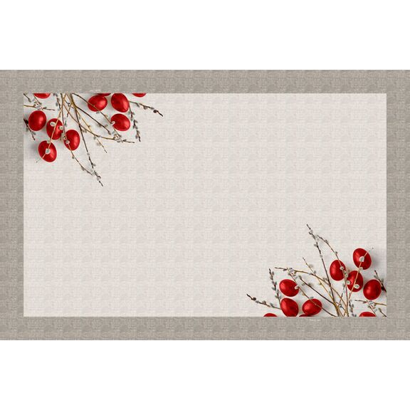 Πασχαλινό Τραπεζομάντηλο Easter 17 red 145x220 Saint Clair  100% Polyester