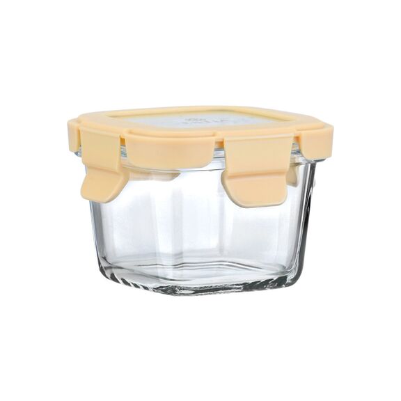 Estia Φαγητοδοχειο Click&seal Γυαλινο 160ml 18.9x14.5x6.7cm με Καπακι Πλαστικο Ivory