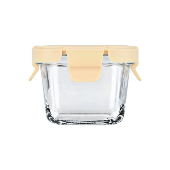 Estia Φαγητοδοχειο Click&seal Γυαλινο 160ml 18.9x14.5x6.7cm με Καπακι Πλαστικο Ivory