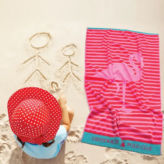 Greenwich Polo Club Junior Πετσετα Θαλασσης 70χ140 4073 Pink, red