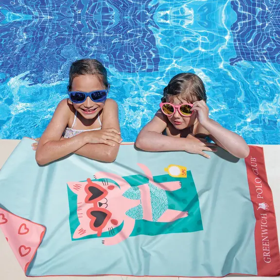 Greenwich Polo Club Junior Πετσετα Θαλασσης 70χ140 4081 Blue, Pink