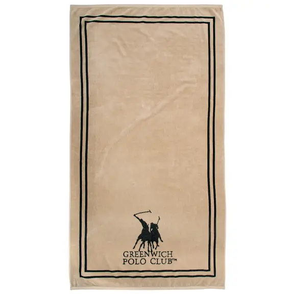 Greenwich Polo Club Πετσετα Θαλασσης 90χ170 4050 Black, Taupe