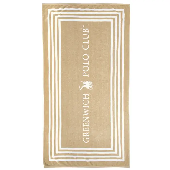 Greenwich Polo Club Πετσετα Θαλασσης 90χ170 4053 Black, Taupe
