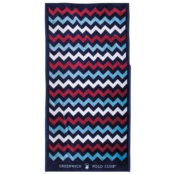 Greenwich Polo Club Πετσετα Θαλασσης 90χ180 4008 Blue, Red, White