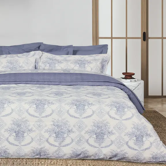 Das Home Κουβερλι King Prestige 1696 Blue, Ecru