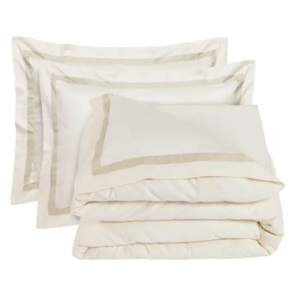 Das Home Παπλωματοθηκη σετ Υπερδιπλη Executive 1699 Ivory