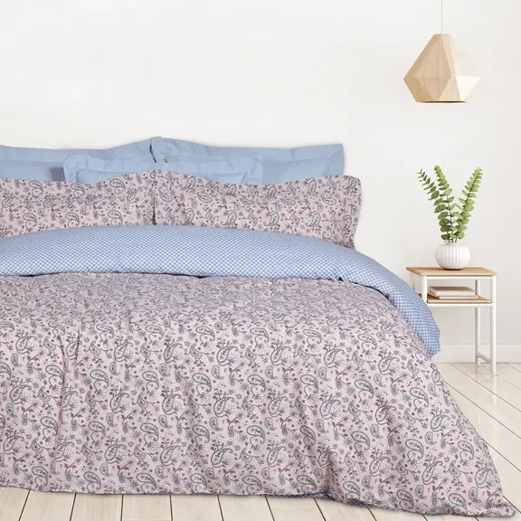 Das Home σετ Σεντονια Μονα με Λαστιχο Casual 5427 Salmon, White