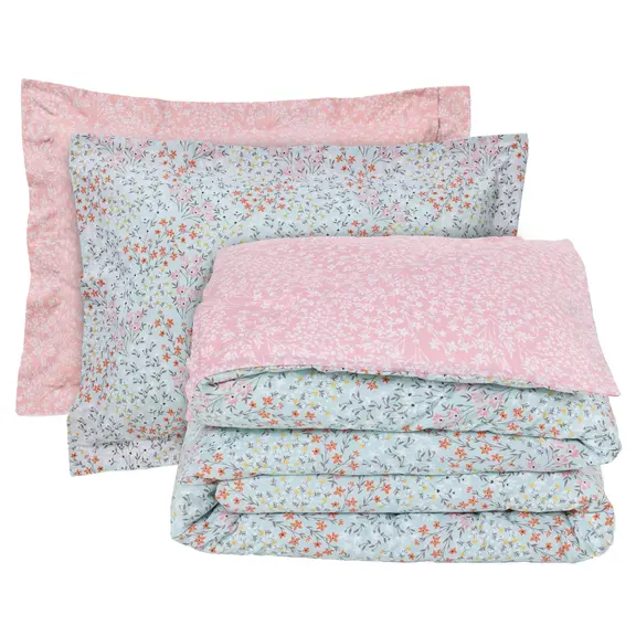 Das Home σετ Σεντονια Υπερδιπλα με Λαστιχο Casual 5428 Mint, Rose