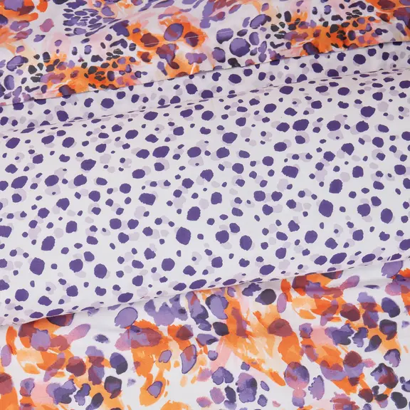 Das Home σετ Σεντονια Υπερδιπλα με Λαστιχο Casual 5430 Orange, Purple