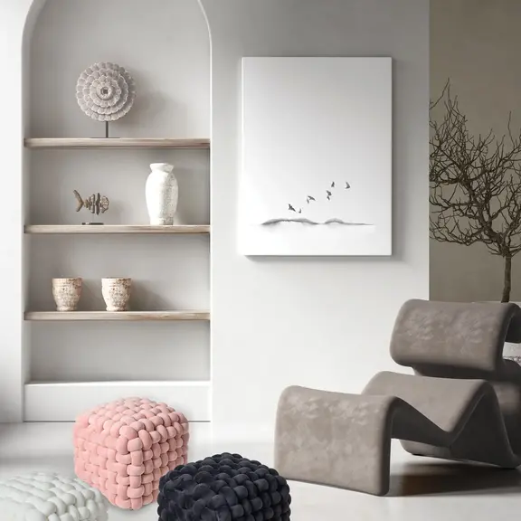 Das Home Διακοσμητικο Πουφ 43χ43χ40 2271 Black