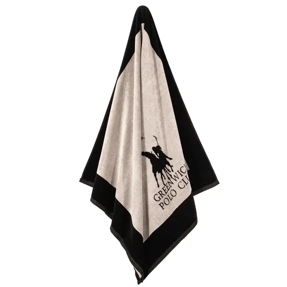 GREENWICH POLO CLUB ΠΕΤΣΕΤΑ ΘΑΛΑΣΣΗΣ 90Χ180 3858 BLACK, ECRU