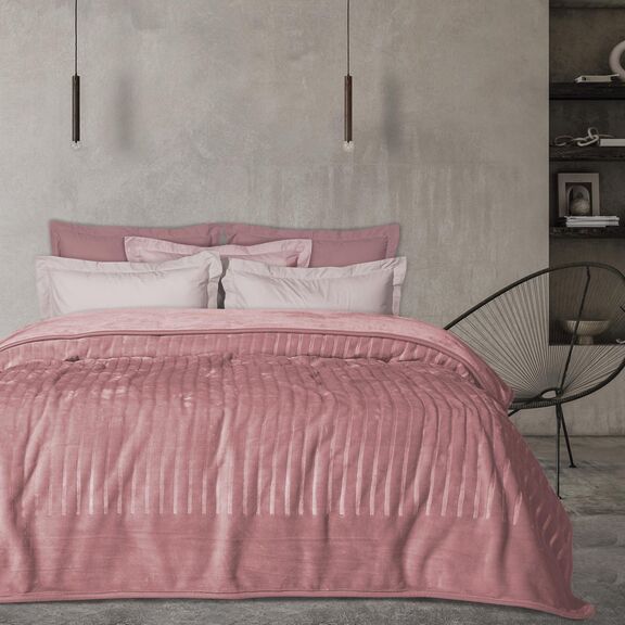 DAS HOME ΚΟΥΒΕΡΤΑ VELOUR ΥΠΕΡΔΙΠΛΗ 1352 PINK