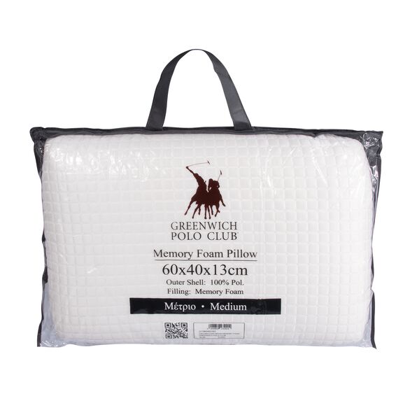 GREENWICH POLO CLUB ΜΑΞΙΛΑΡΙ MEMORY FOAM 60Χ40 2342 ΛΕΥΚΟ