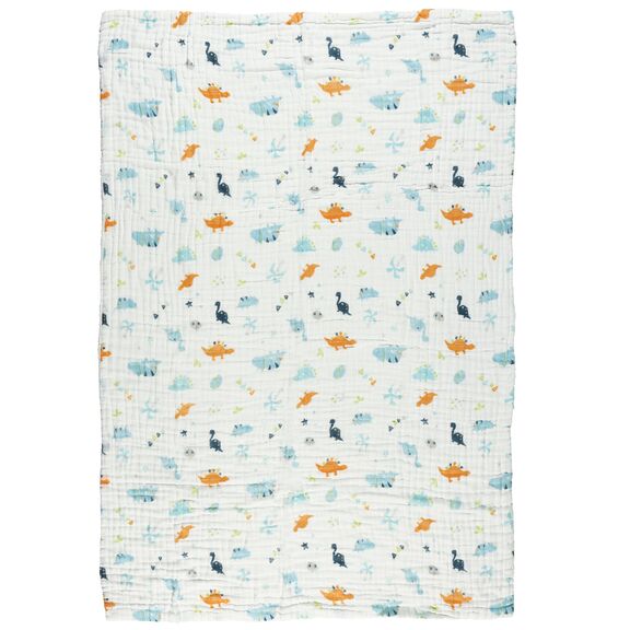 DAS BABY ΚΟΥΒΕΡΤΑ-ΜΟΥΣΕΛΙΝΑ 105X150 RELAX 6623 ΛΕΥΚΟ, ΜΠΛΕ, ΠΟΡΤΟΚΑΛΙ