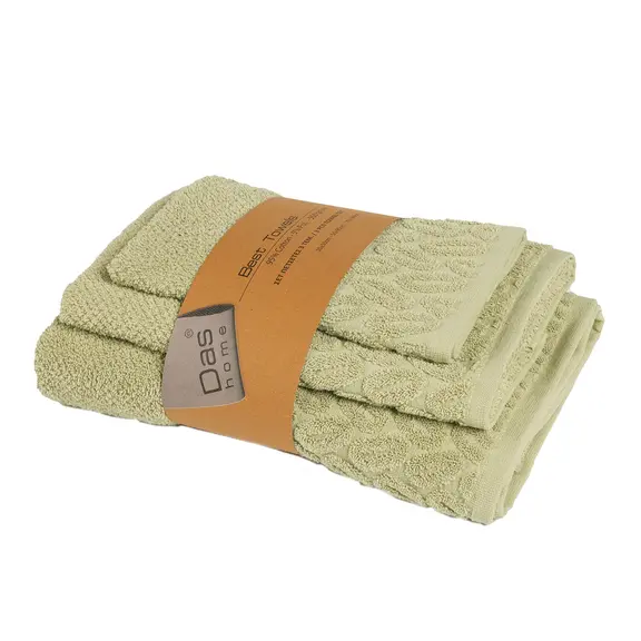Das Home σετ Πετσετες 3τεμαχιων Best 0782 Olive