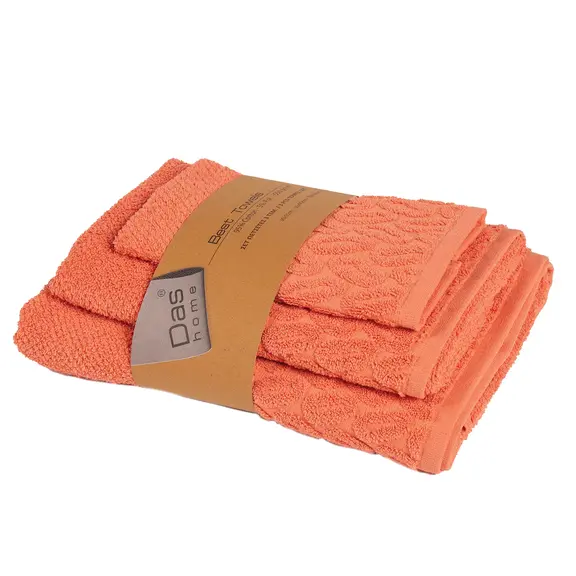 Das Home σετ Πετσετες 3τεμαχιων Best 0787 Coral