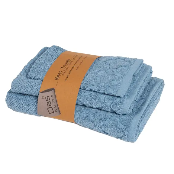 Das Home σετ Πετσετες 3τεμαχιων Best 0789 Blue