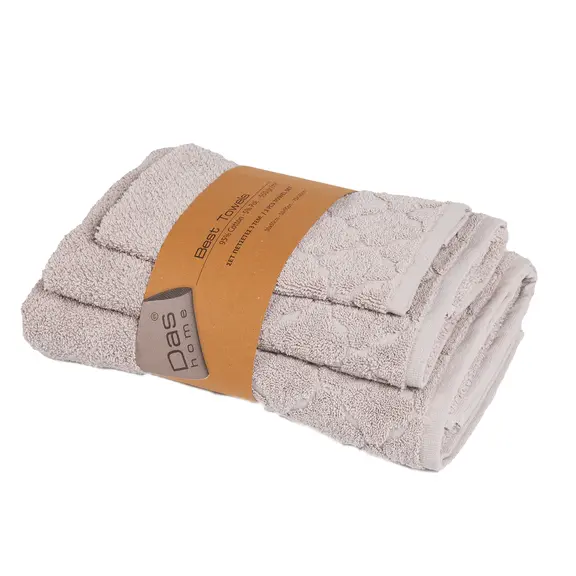 Das Home σετ Πετσετες 3τεμαχιων Best 0790 Grey