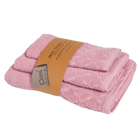 Das Home σετ Πετσετες 3τεμαχιων Best 0791 Pink
