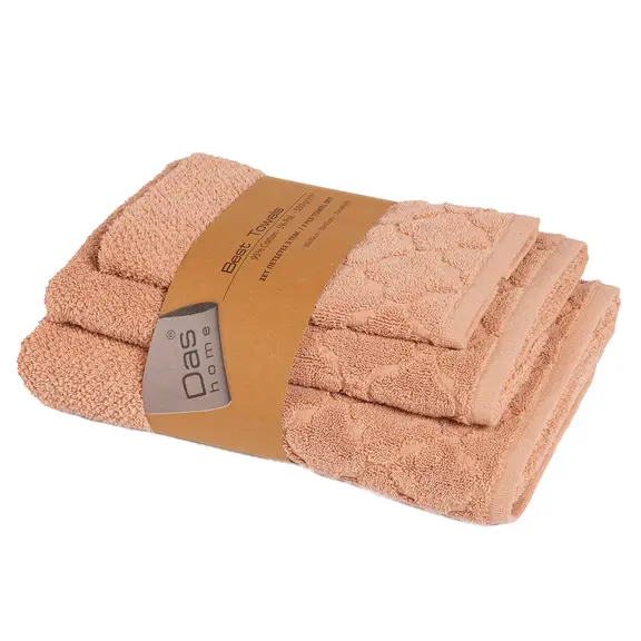 Das Home σετ Πετσετες 3τεμαχιων Best 0793 Salmon
