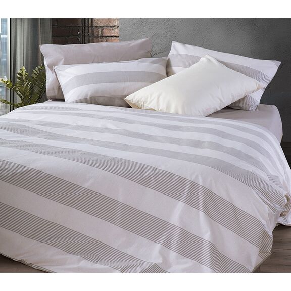 ΣΕΤ ΣΕΝΤΟΝΙΑ ΒΑΜΒΑΚΕΡΑ KING SIZE ΜΕ ΛΑΣΤΙΧΟ CASUAL STRIPE  NEF-NEF HOMEWARE