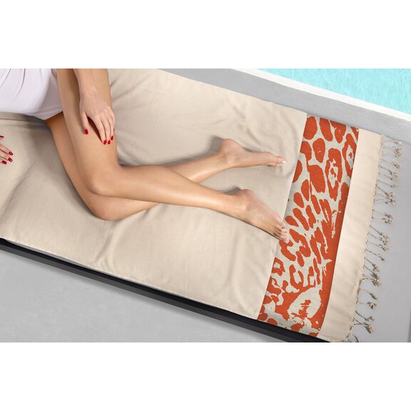 Πετσέτα Θαλάσσης - Παρεό Pestemal 24 Beige 90x170 guy Laroche  100% Cotton