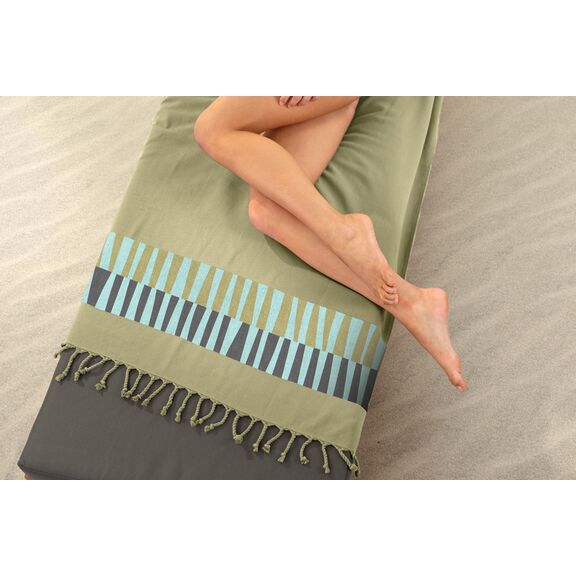 Πετσέτα Θαλάσσης - Παρεό Pestemal 23 Khaki 90x170 guy Laroche  100% Cotton