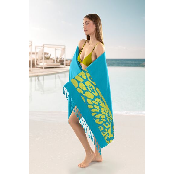 Πετσέτα Θαλάσσης - Παρεό Pestemal 24 Turquoise 90x170 guy Laroche  100% Cotton