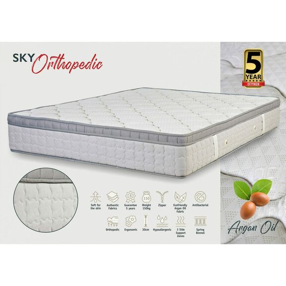 Στρώμα Ύπνου Μονό ks Strom sky Orthopedic Arganoil με Ανώστρωμα 90x190x30cm (Πλάτος έως 90cm)
