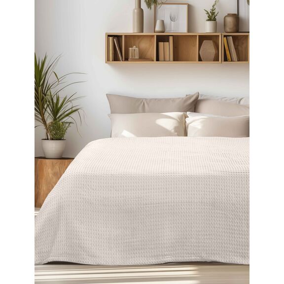 Κουβέρτα Πικέ Pikona Beige