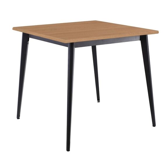 Vidal Τραπέζι Μέταλλο Βαφή Μαύρο, Επιφάνεια 80x80cm/16mm Contract Sliq Beech