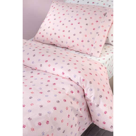 Σετ 2τμχ Παιδική Παπλωματοθήκη paw Pinky 165x225 guy Laroche  100% Cotton