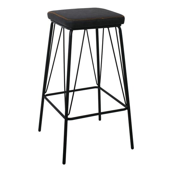 Panton Σκαμπό Bar, Μέταλλο Βαφή Μαύρο, pu Απόχρωση Vintage Black