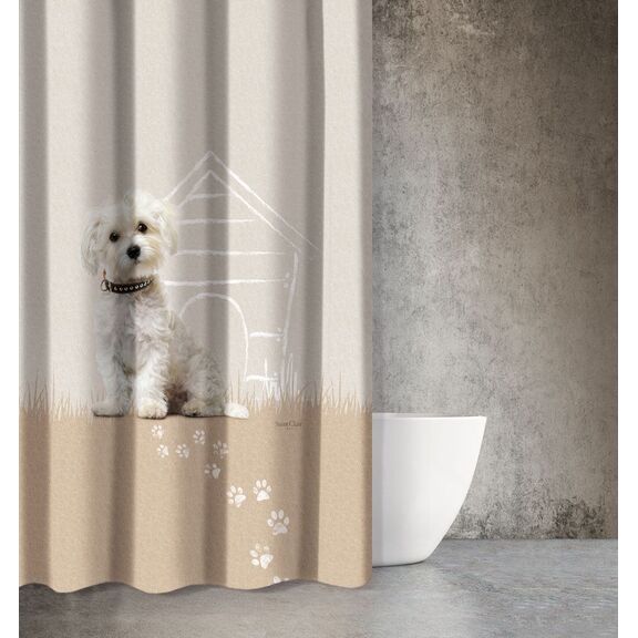 Κουρτίνα Μπάνιου Animal des 205 με Κρίκους 180x200 Saint Clair  100% Polyester