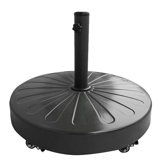 Βαση Τσιμεντενια  50kg Στρογγυλη με Μεταλλικη οψη-Μαυρο Χρωμα -με Ροδες Μεταφορας